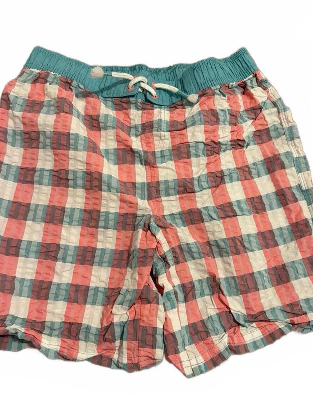 Mini Boden Boys Kids Multi Color Check Swim Shorts - 13-14Y (XL)